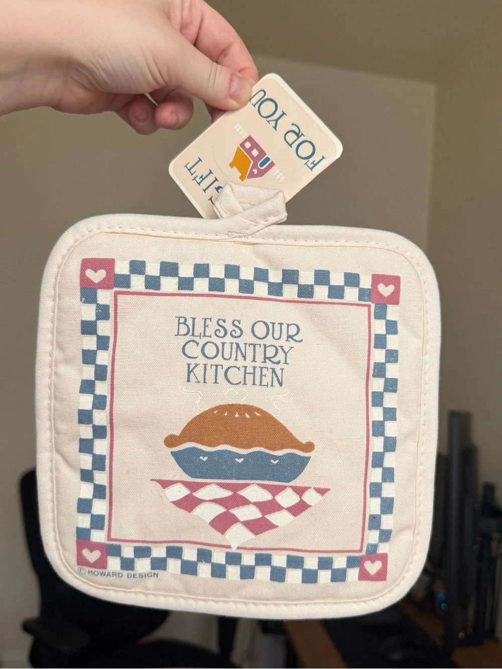 NWT VTG Bless Our Country Kitchen potholder